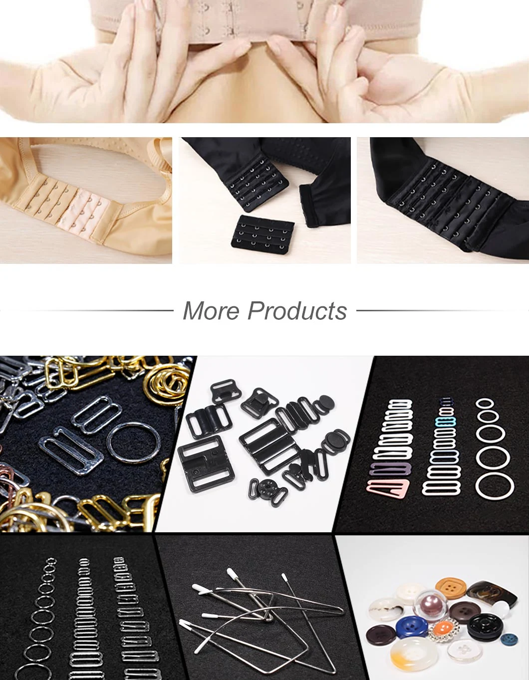 Wholesale Good Quality Fabric Back Hook and Eye Tape Bra Underwear Accessories