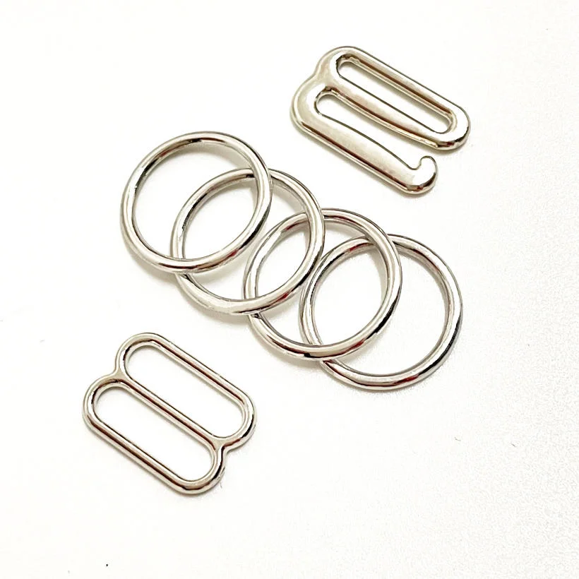 Most Popular Custom Metal Bra Strap Adjust Slider Swimwear Hooks Bra Rings and Sliders Accessories